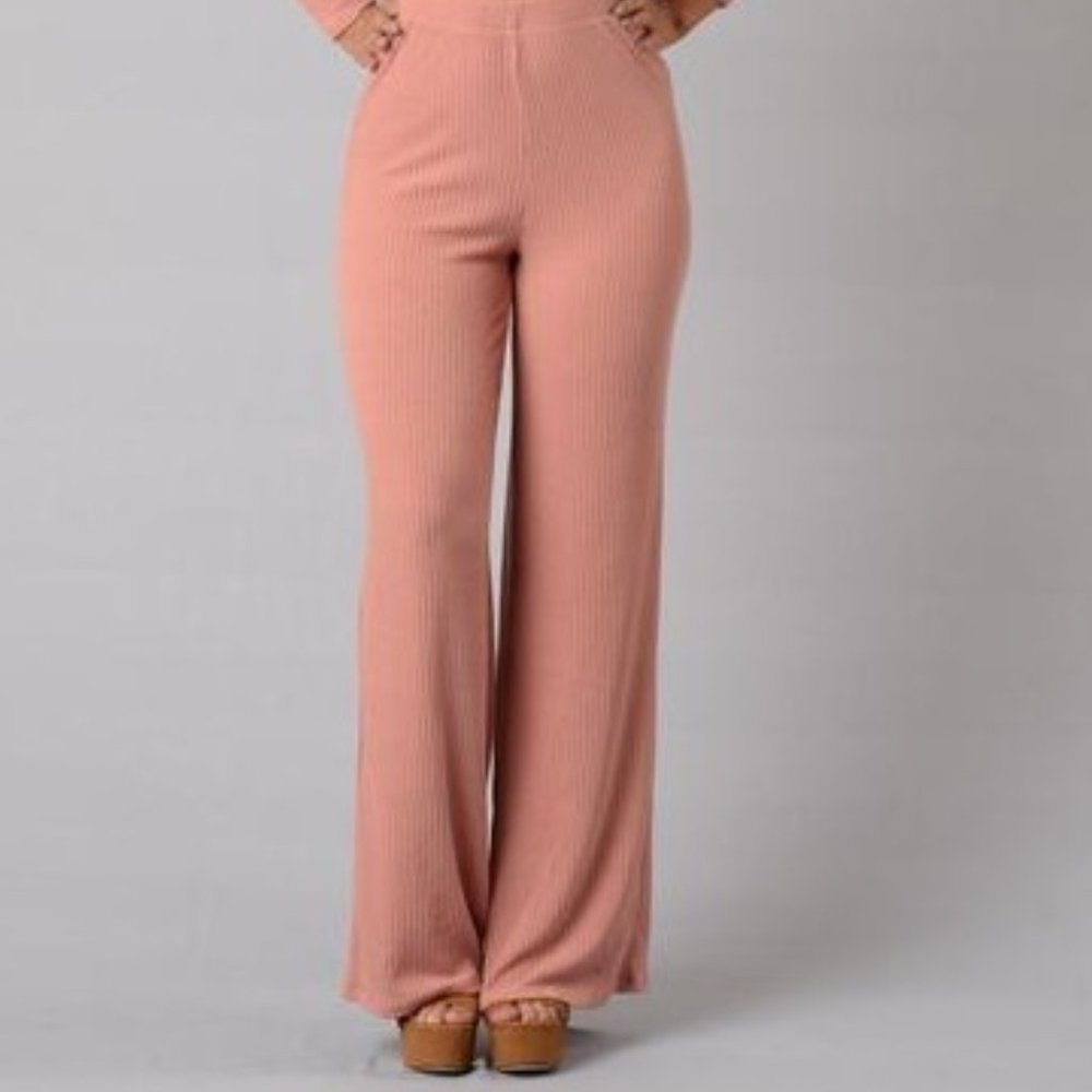 FashionNova Dusty Pink Wide Leg Pants Size M